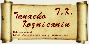 Tanacko Kozničanin vizit kartica